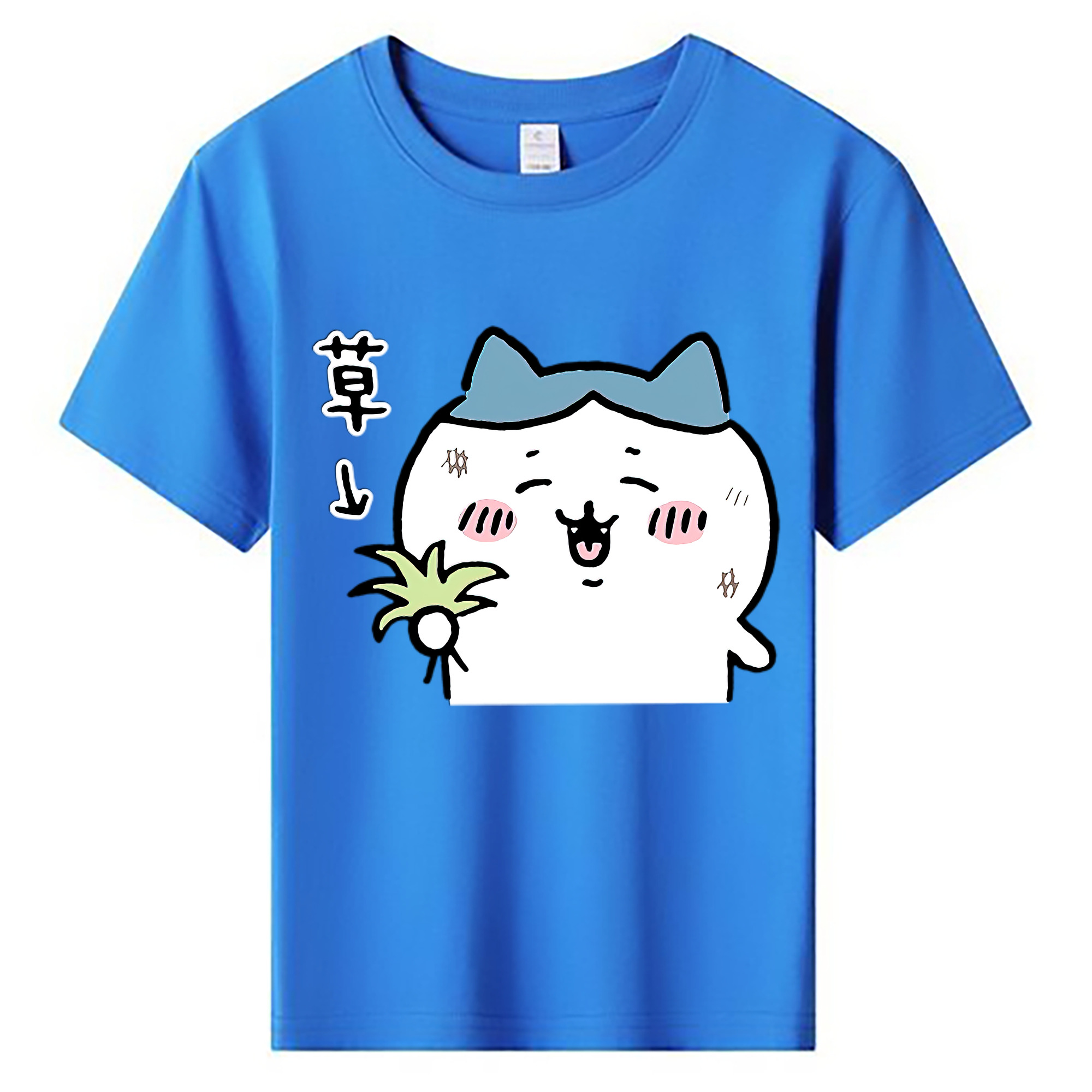 （画像用） ちいかわ ハチワレ Chii-kawa hachiware 綿100％キッズTシャツ（フロントプリント）